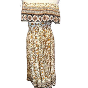 NWOT Margaux Riviera Boho Gypsy Off Shoulder Dress S